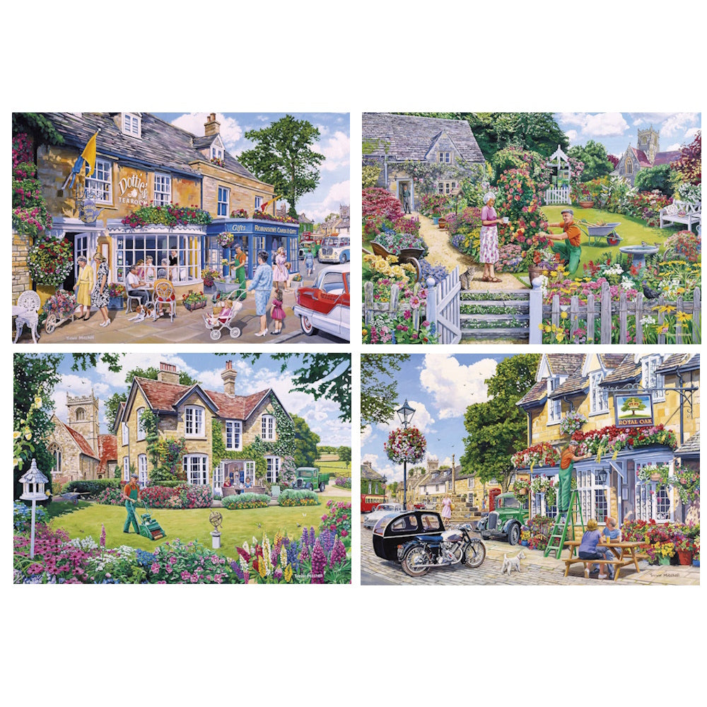 Gibsons 4 x 500 Piece Jigsaw Puzzles - The Gardener's Round