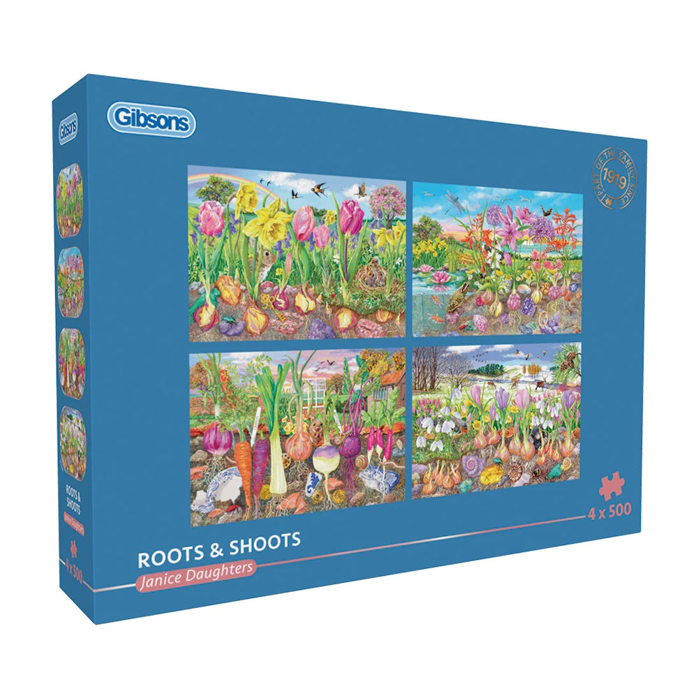 Gibsons 4 x 500 Piece Jigsaw Puzzles - Roots & Shoots