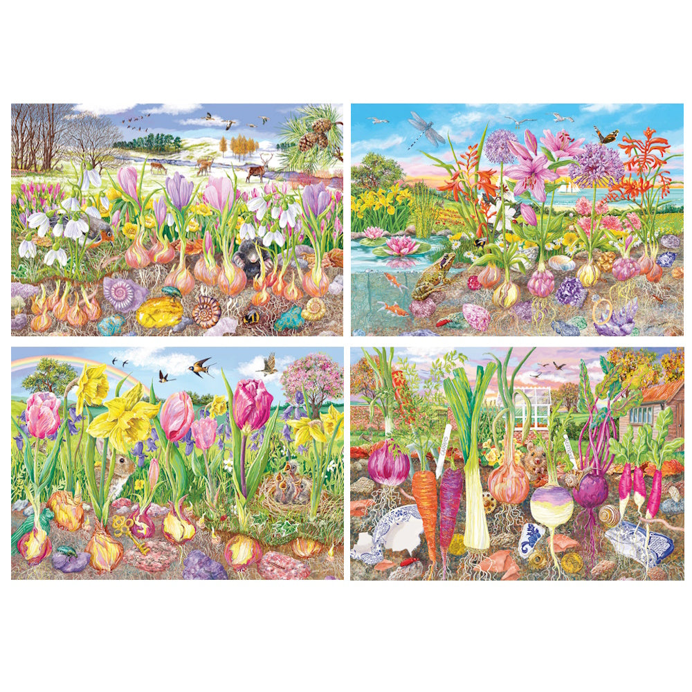 Gibsons 4 x 500 Piece Jigsaw Puzzles - Roots & Shoots