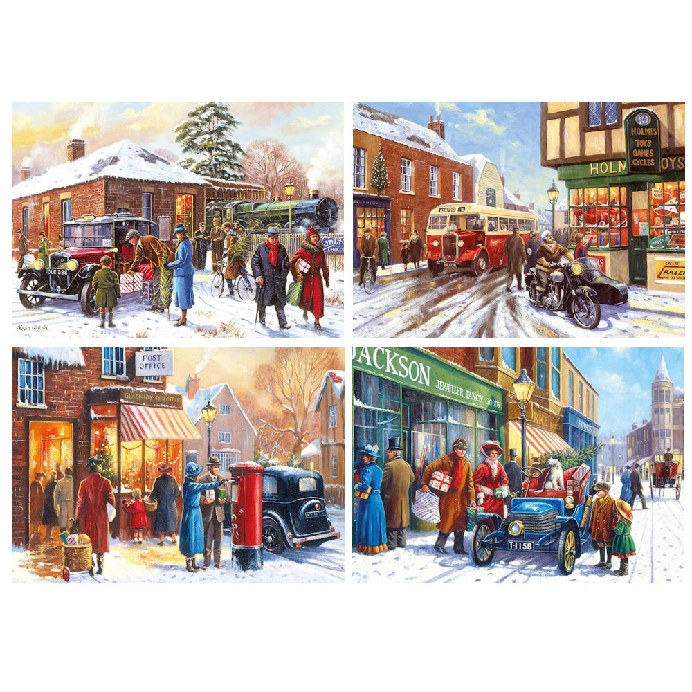 Gibsons 4 x 500 Piece Jigsaw Puzzles - Winter About Town