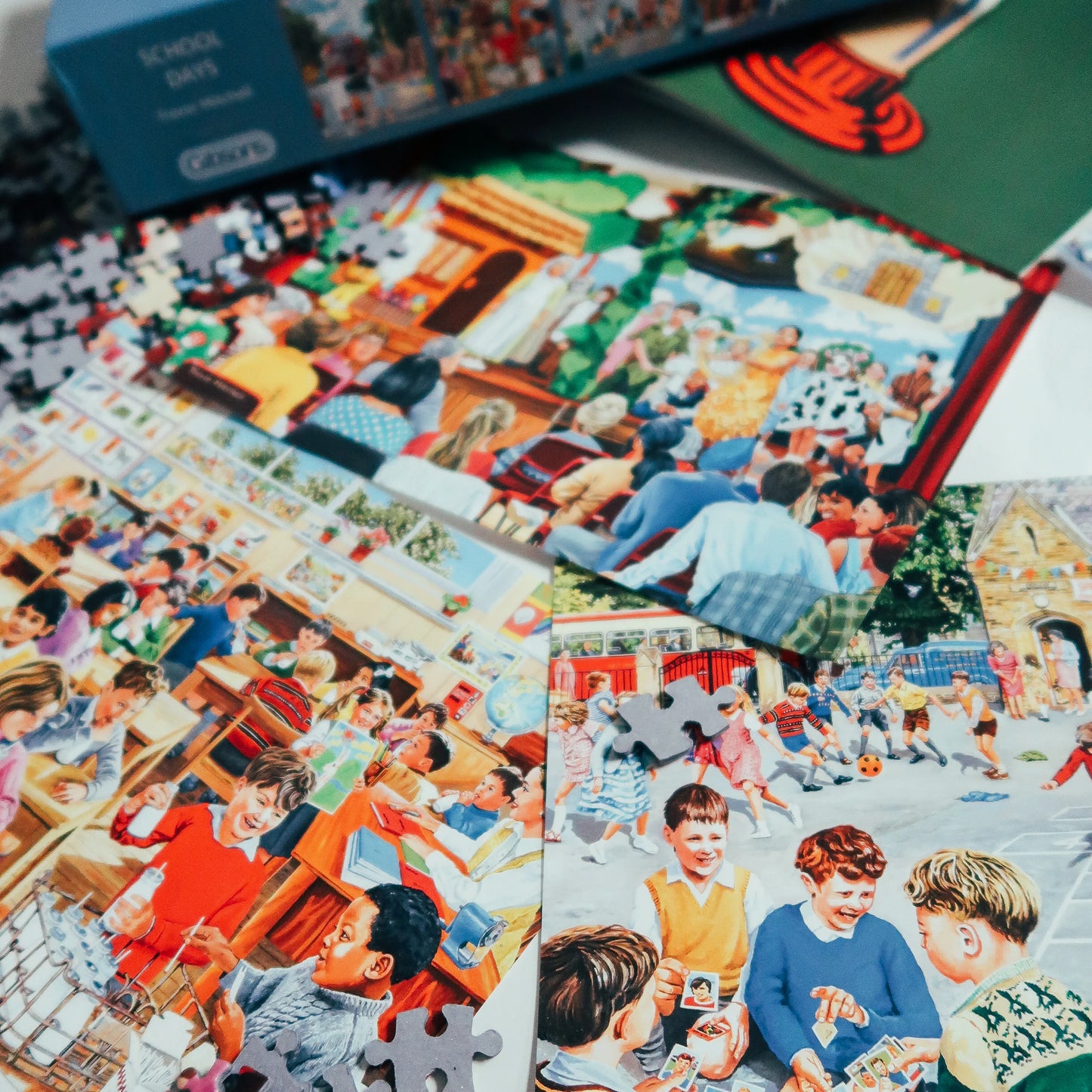 Gibsons 4 x 500 Piece Jigsaw Puzzles - School Days (Damaged Box)