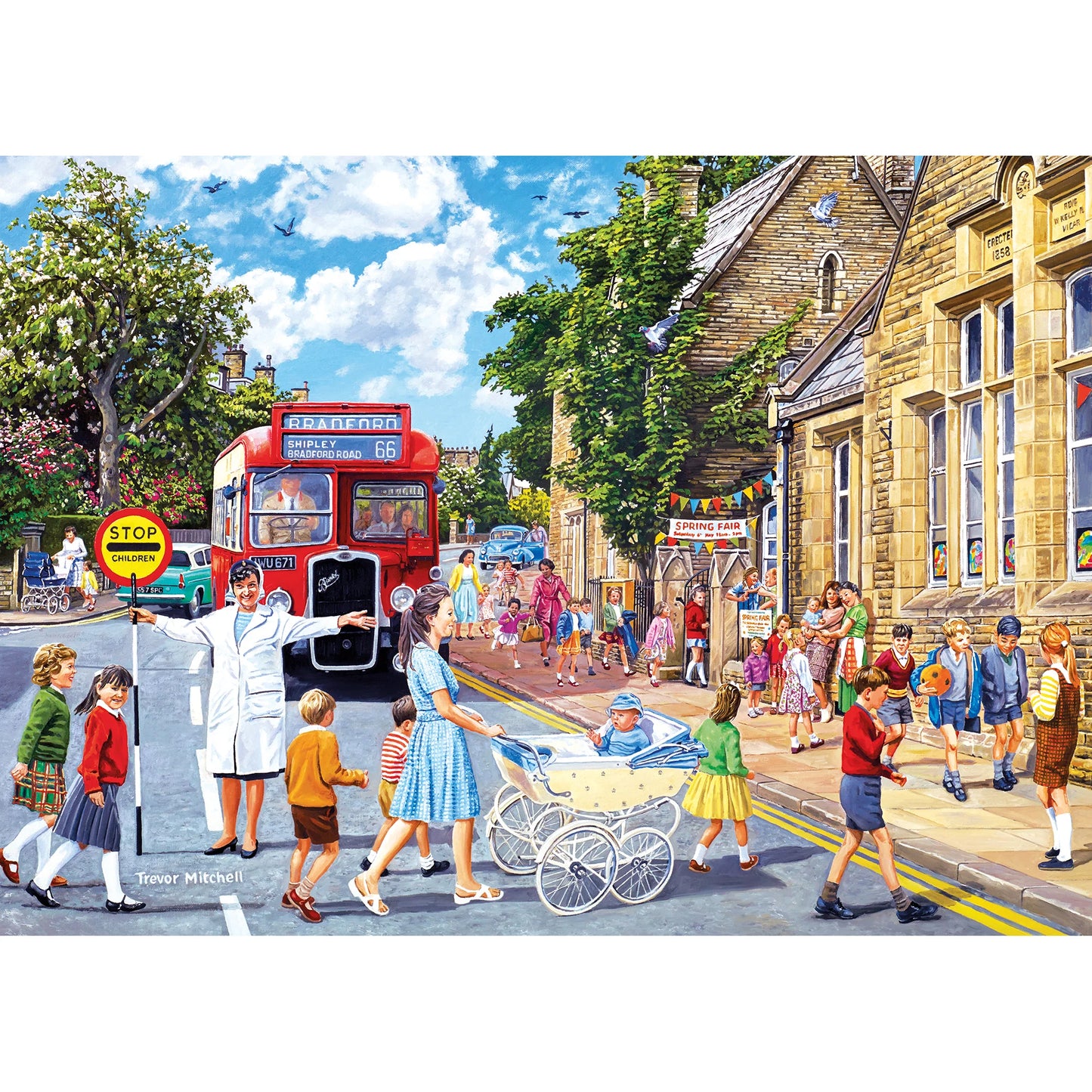 Gibsons 4 x 500 Piece Jigsaw Puzzles - School Days (Damaged Box)