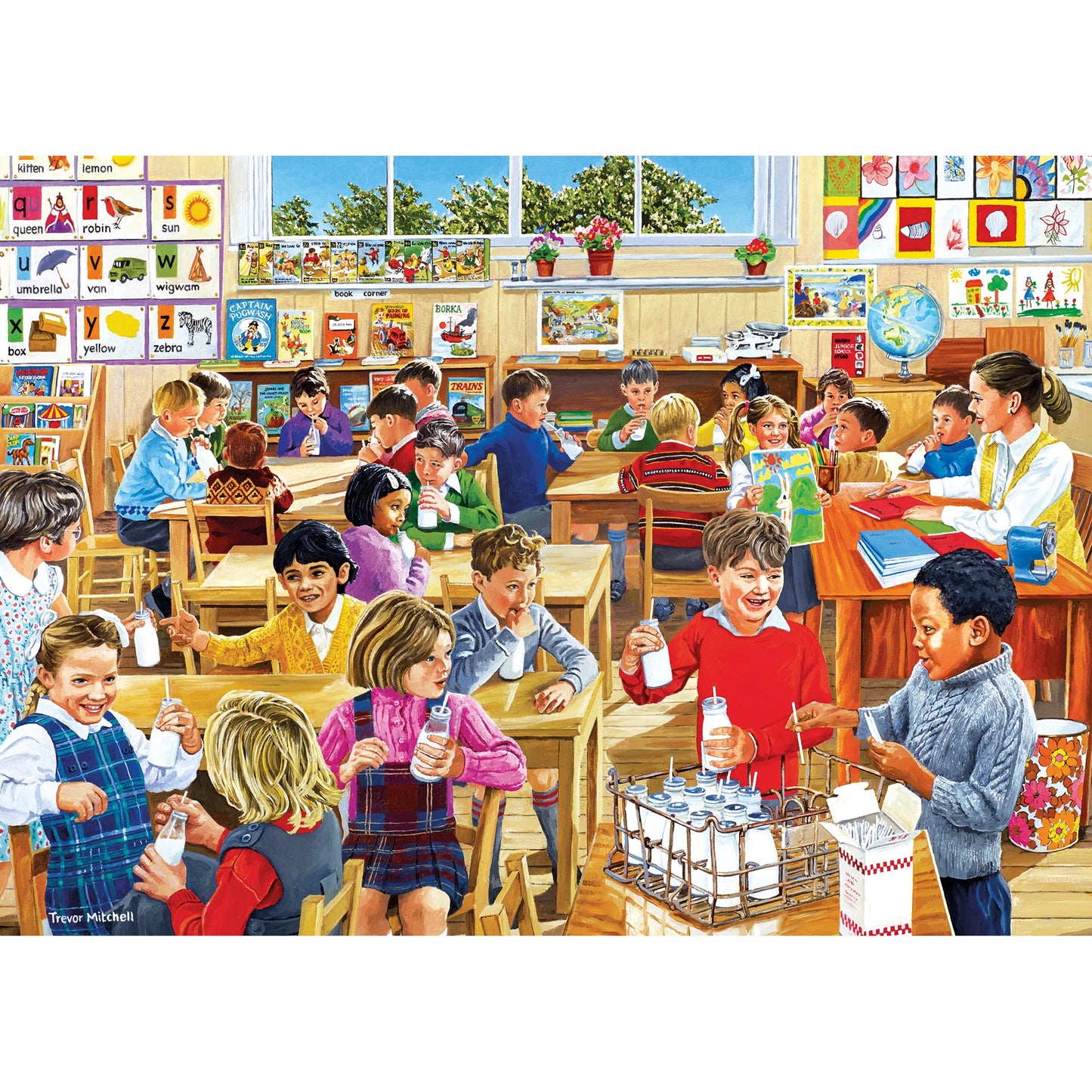 Gibsons 4 x 500 Piece Jigsaw Puzzles - School Days (Damaged Box)