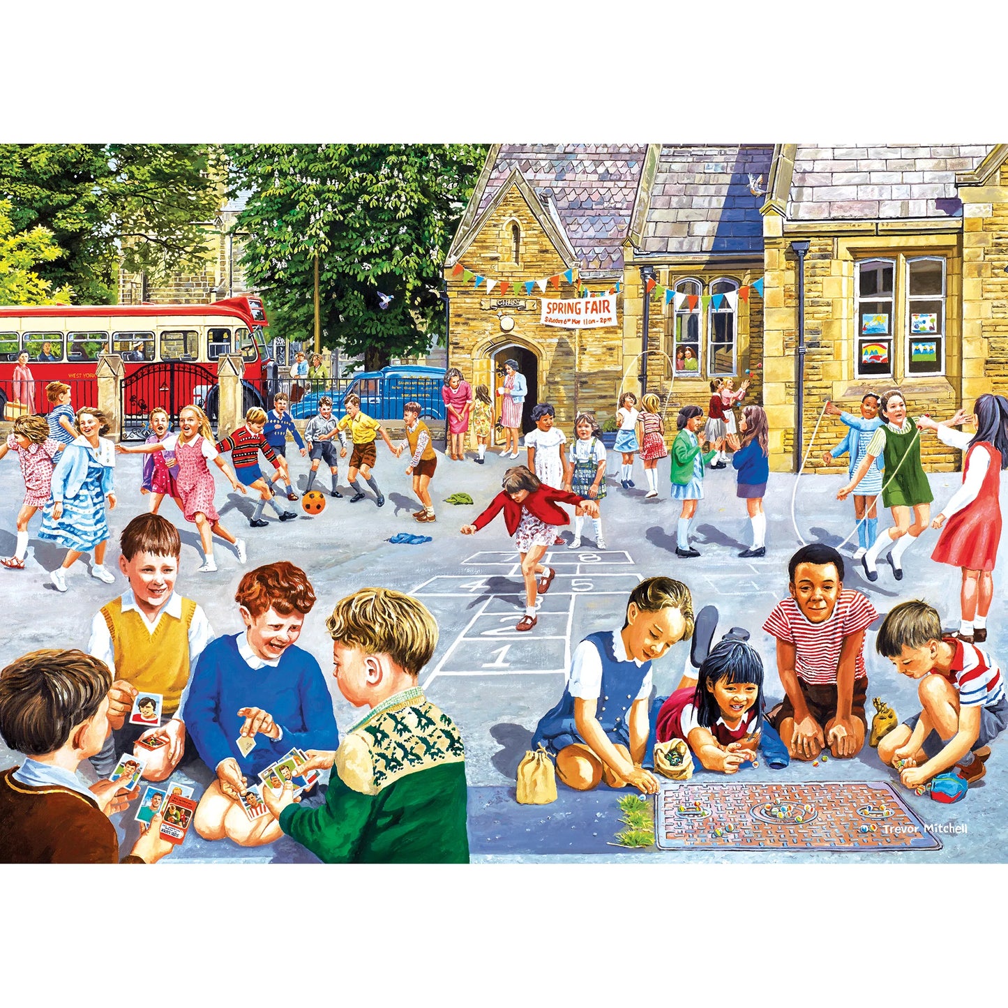 Gibsons 4 x 500 Piece Jigsaw Puzzles - School Days (Damaged Box)
