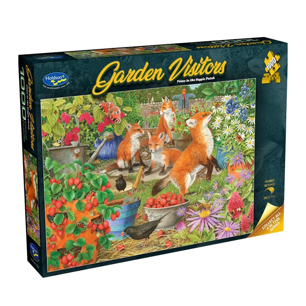 Holdson Garden Visitors 1000 Piece Puzzle - Foxes in the Veggie Patch
