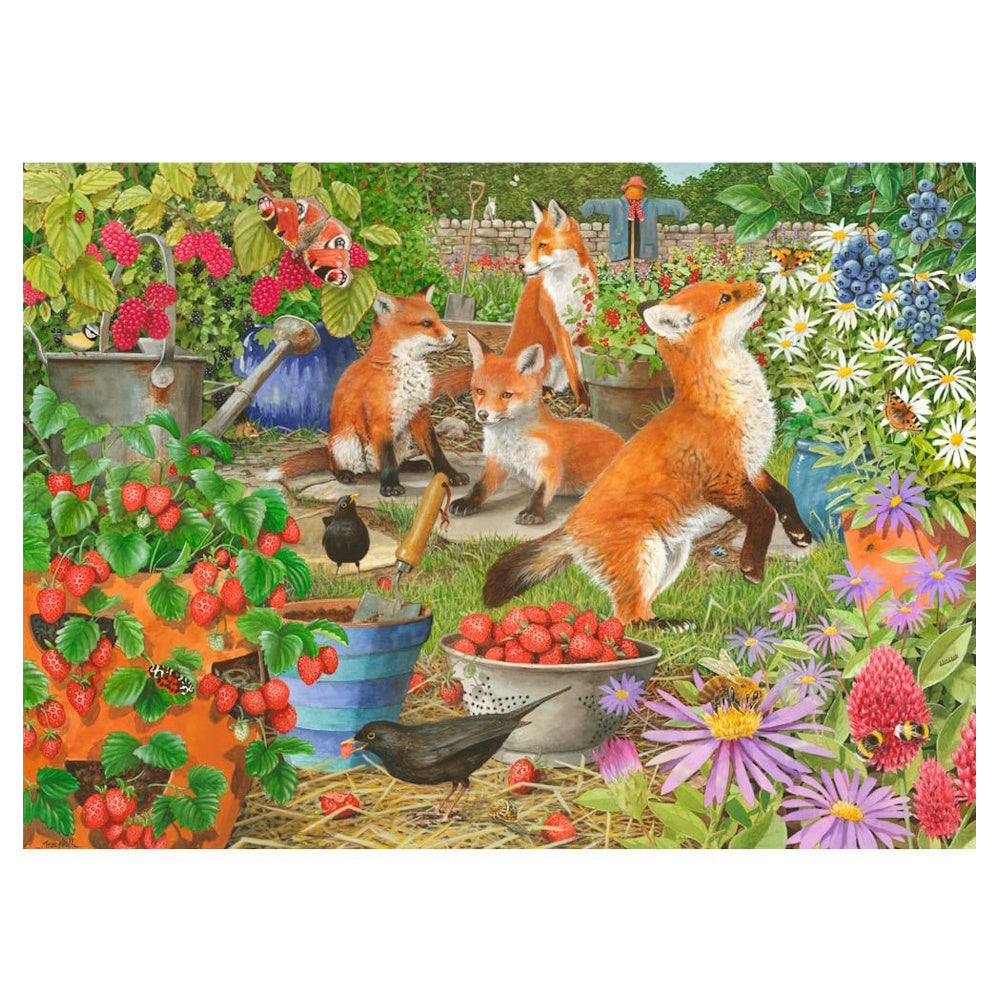 Holdson Garden Visitors 1000 Piece Puzzle - Foxes in the Veggie Patch