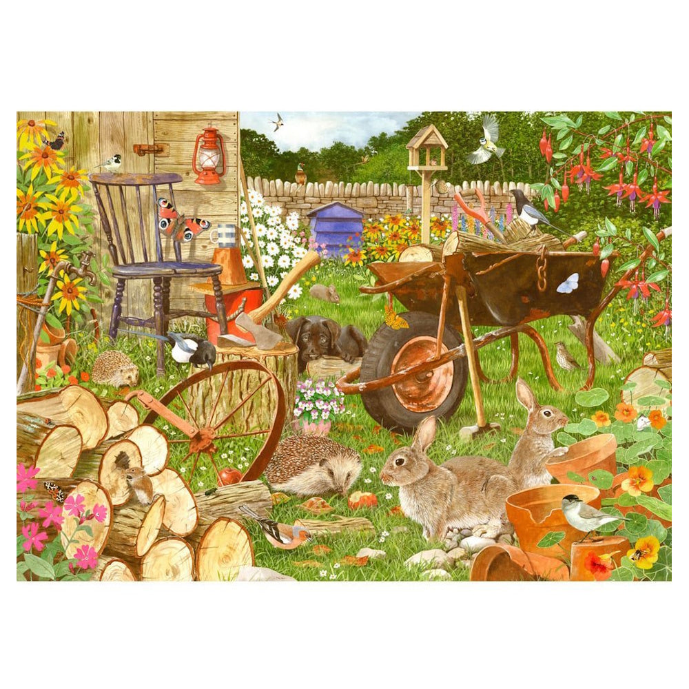Holdson Garden Visitors 1000 Piece Puzzle - Rabbits in the Woodpile