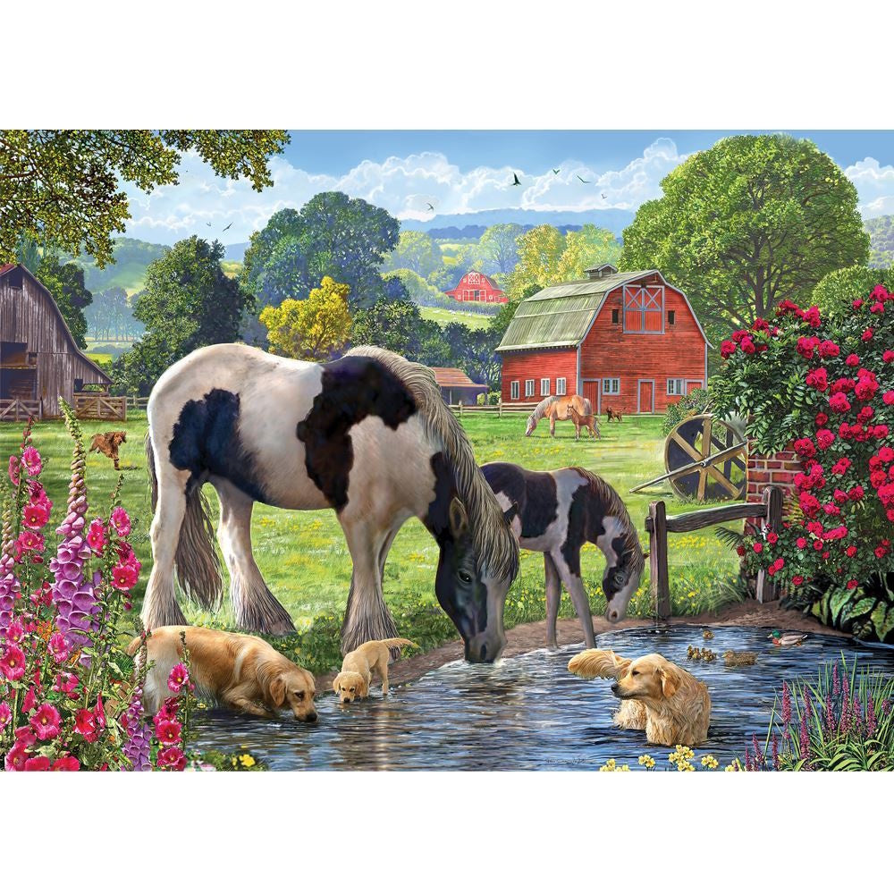 Holdson Horse & Hound 1000 Piece Puzzle - Watering Hole