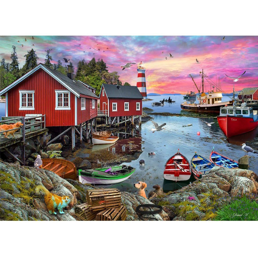 Holdson Seas the Day 1000 Piece Puzzle - Fishermans Cove
