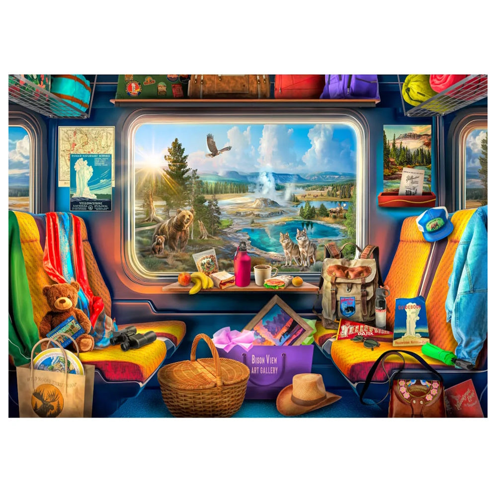 Holdson The Travelers Window 1000 Piece Puzzle - Yellowstone Train Ride