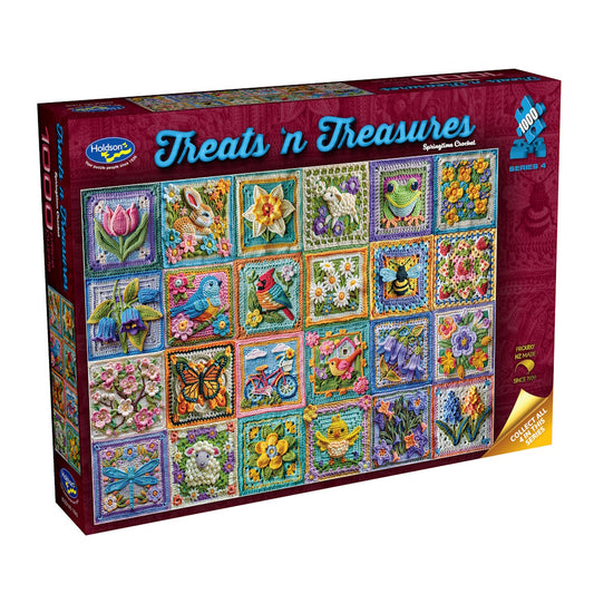 Holdson Treats 'n Treasures 1000 Piece Puzzle - Springtime Crochet
