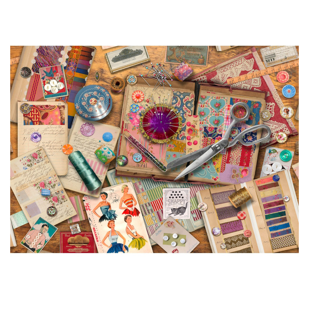 Holdson Treats 'n Treasures 1000 Piece Puzzle - Vintage Fabric & Notions