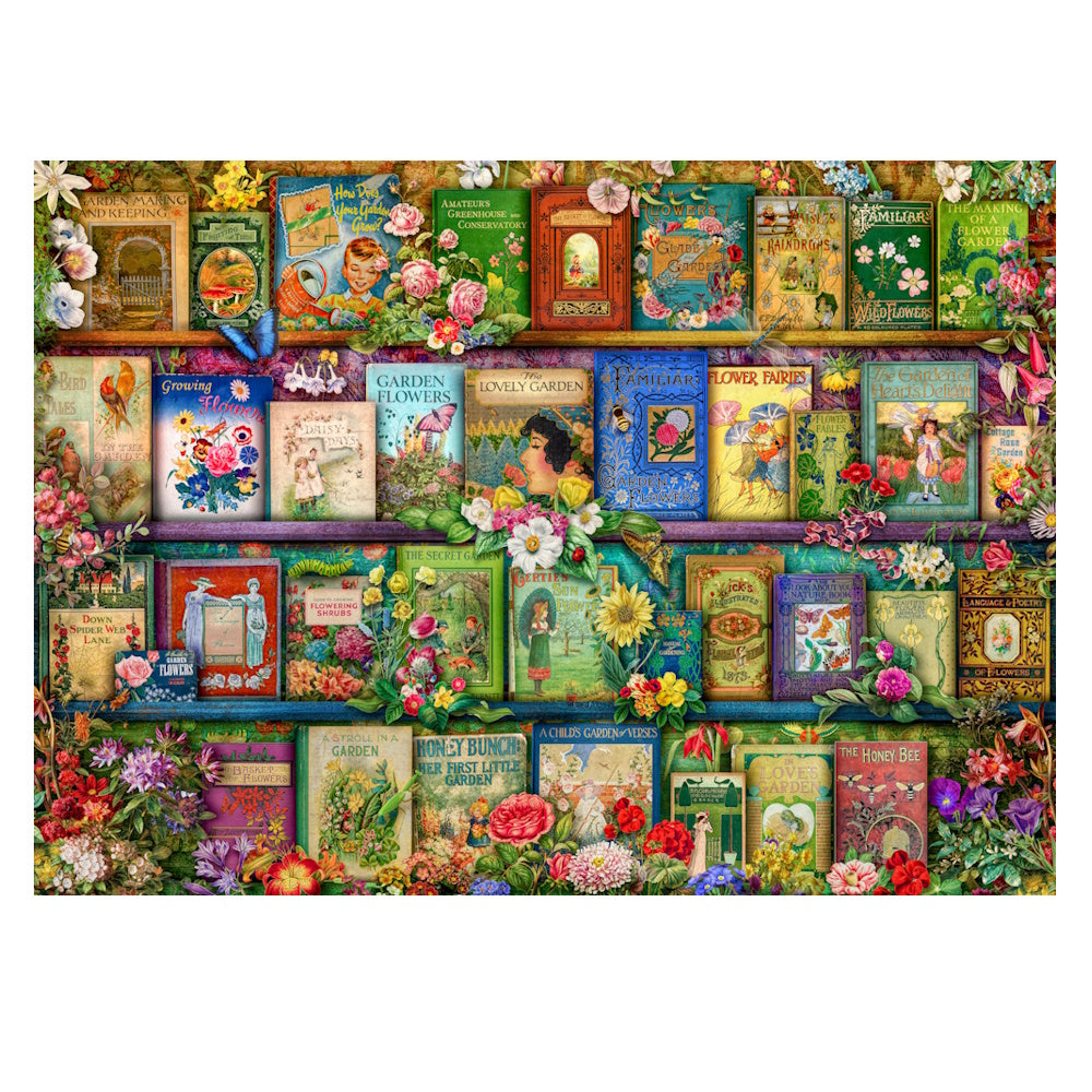 Holdson Treats 'n Treasures 1000 Piece Puzzle - Vintage Summer Garden Bookshelf