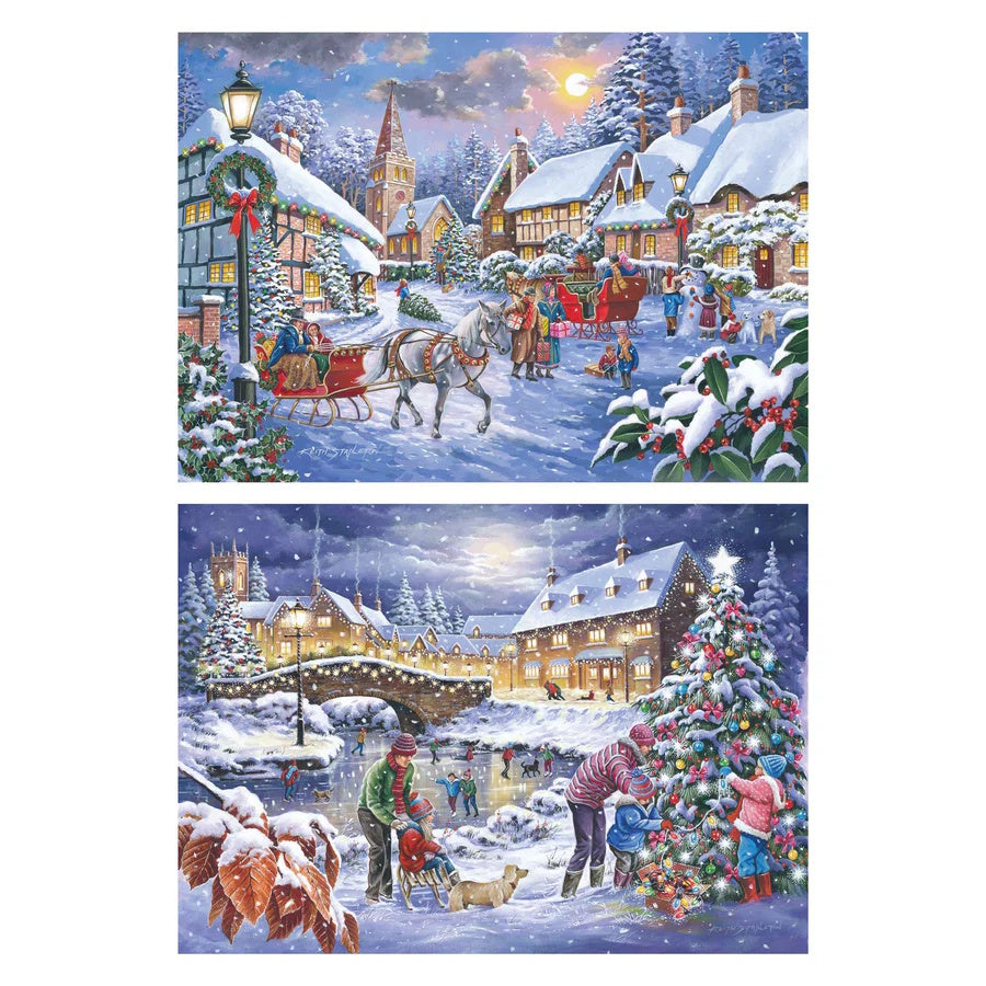 House of Puzzles 2 x BIG 500 Piece Puzzles - Christmas is Coming