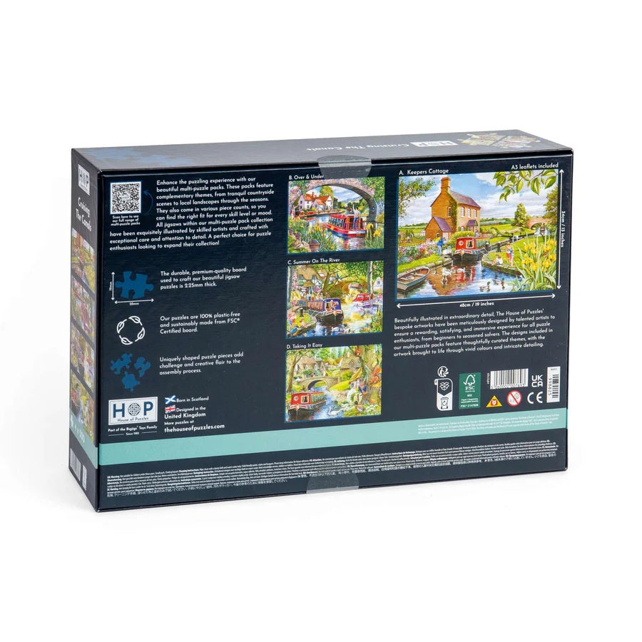 House of Puzzles 4 x 500 Piece Puzzles - Cruising the Canals