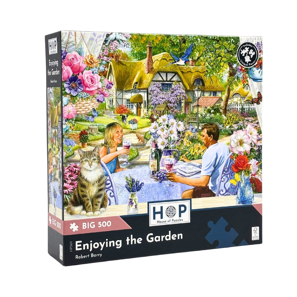 House of Puzzles BIG 500 Piece Puzzle - Enjoying the Garden