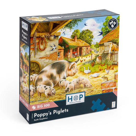 House of Puzzles BIG 500 Piece Puzzle - Poppy's Piglets