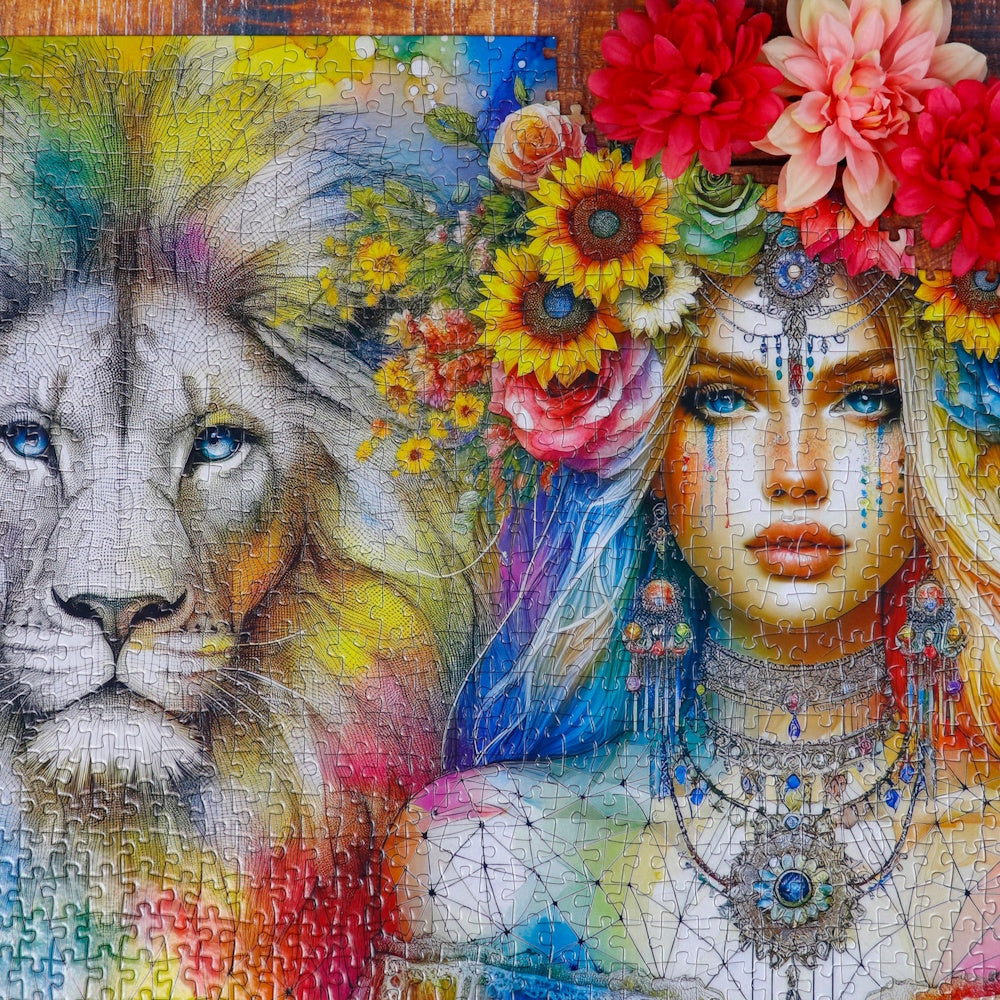 JaCaRou 1000 Piece Puzzle - Beauty and Roar