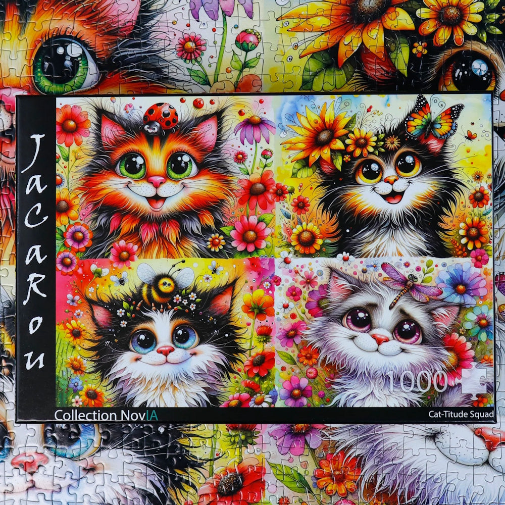 JaCaRou 1000 Piece Puzzle - Cat-Titude Squad