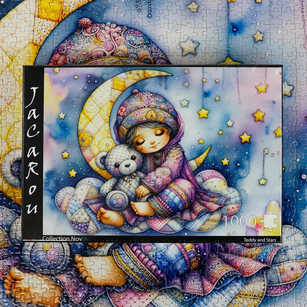 JaCaRou 1000 Piece Puzzle - Teddy and Stars