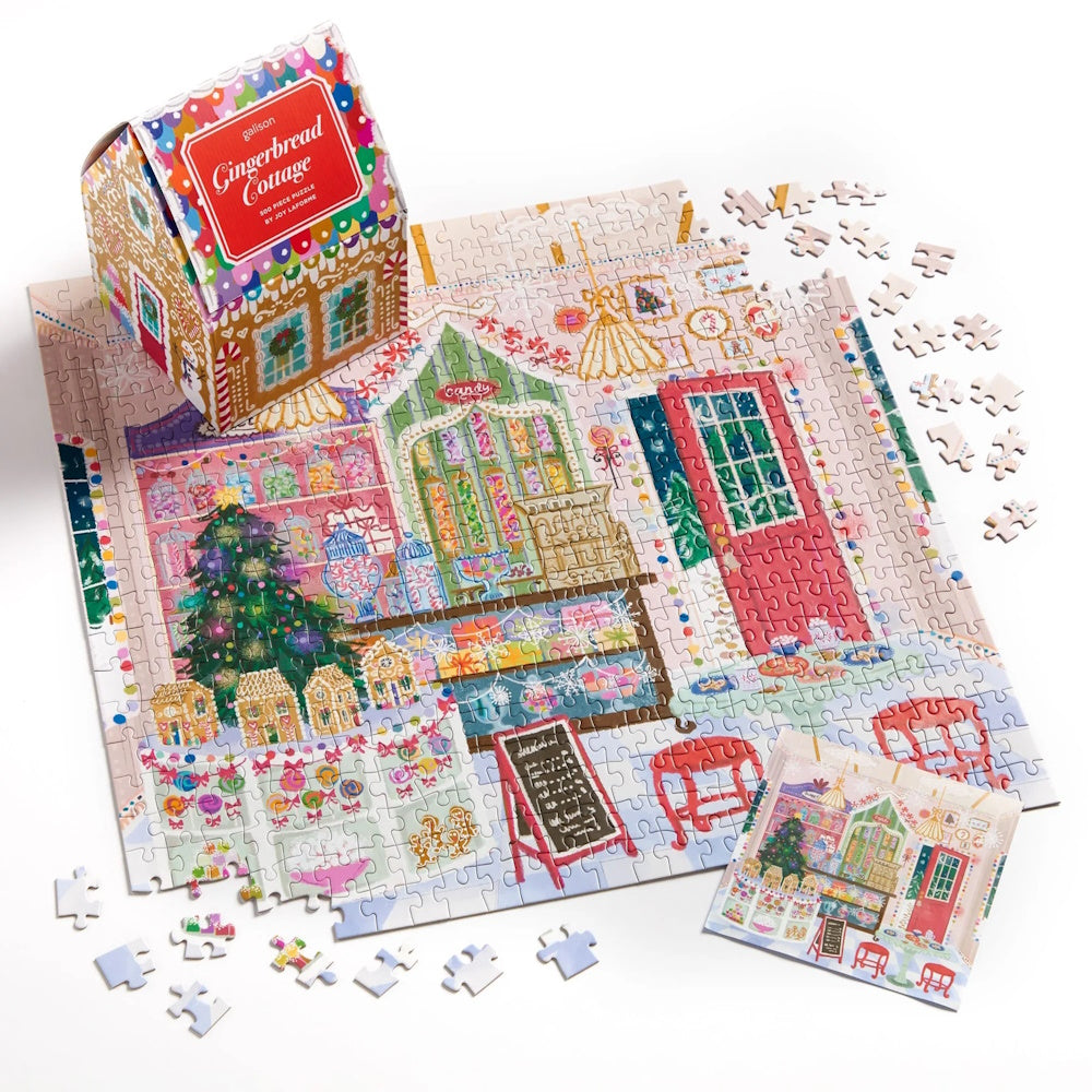Joy Laforme Gingerbread Cottage 500 Piece House Puzzle