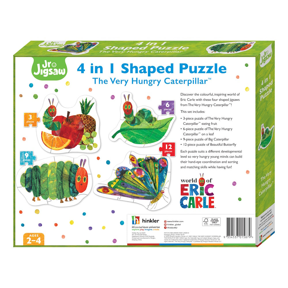 Jr Jigsaw Hungry Caterpillar 4 in 1 Shaped Jigsaw Puzzle