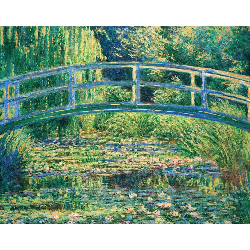 Mindbogglers Gold 1000 Piece Puzzle - Bridge Over a Pond of Water Lilies