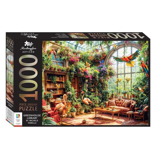 Mindbogglers Artisan 1000 Piece Puzzle - Greenhouse Library