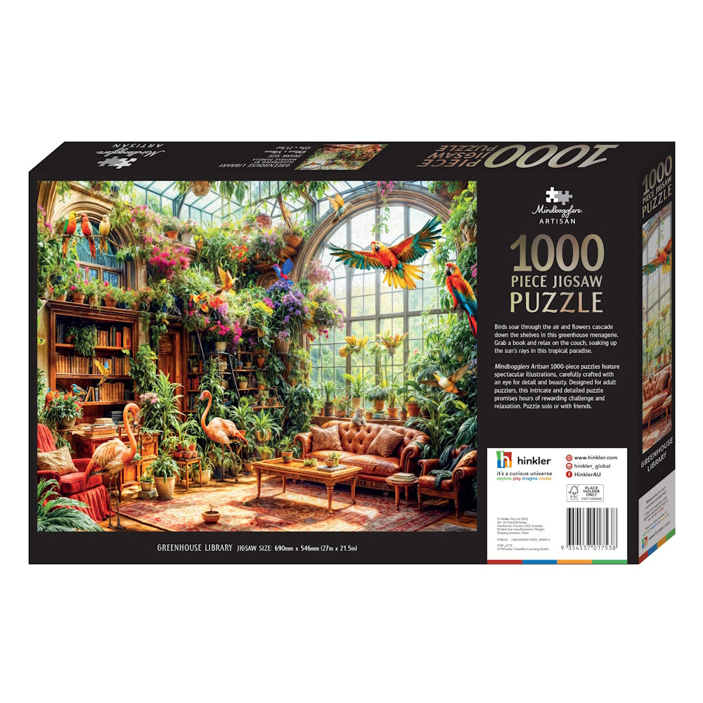 Mindbogglers Artisan 1000 Piece Puzzle - Greenhouse Library