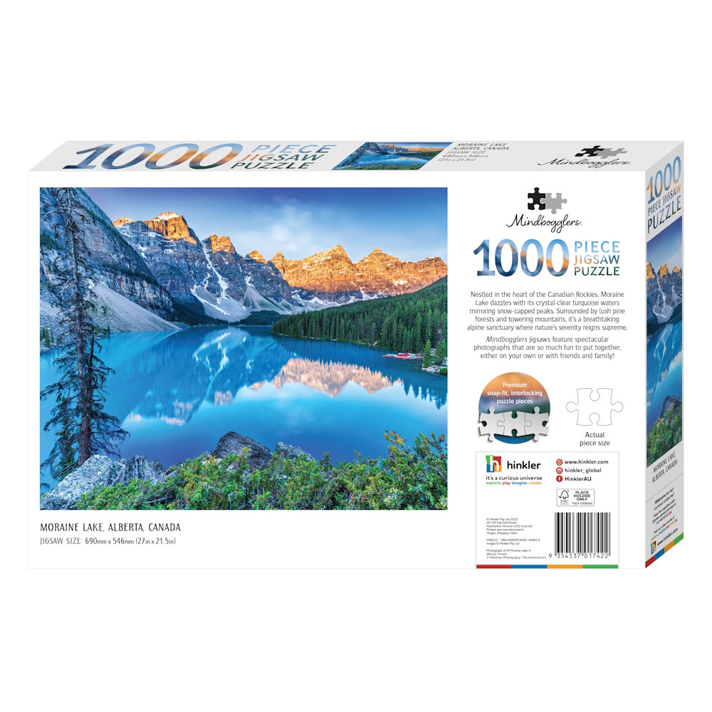 Mindbogglers 1000 Piece Puzzle - Moraine Lake, Alberta Canada