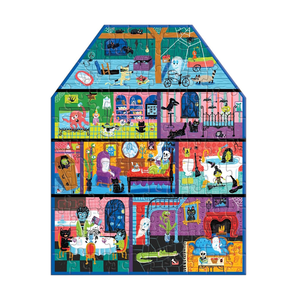 Spooky House 100 Piece House-Shaped Puzzle