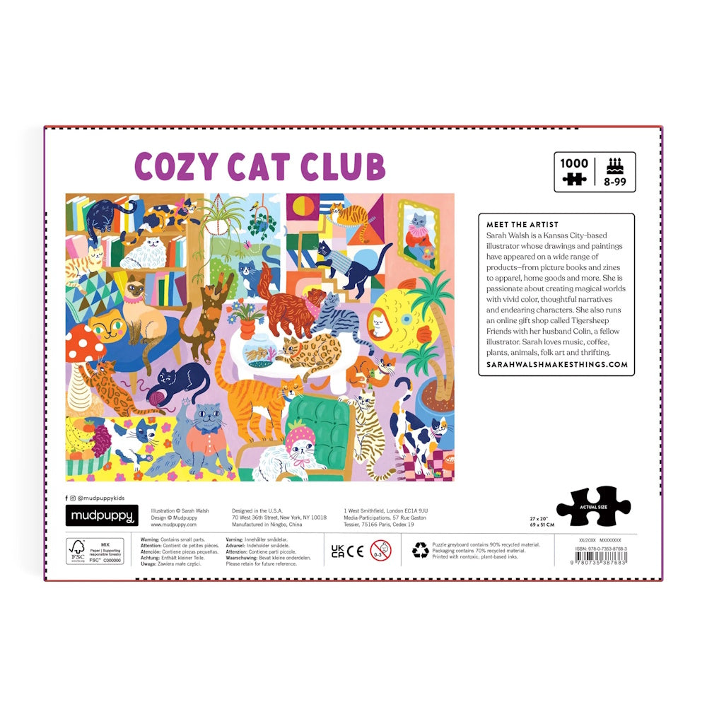 Mudpuppy 1000 Piece Family Puzzle - Cosy Cat Club