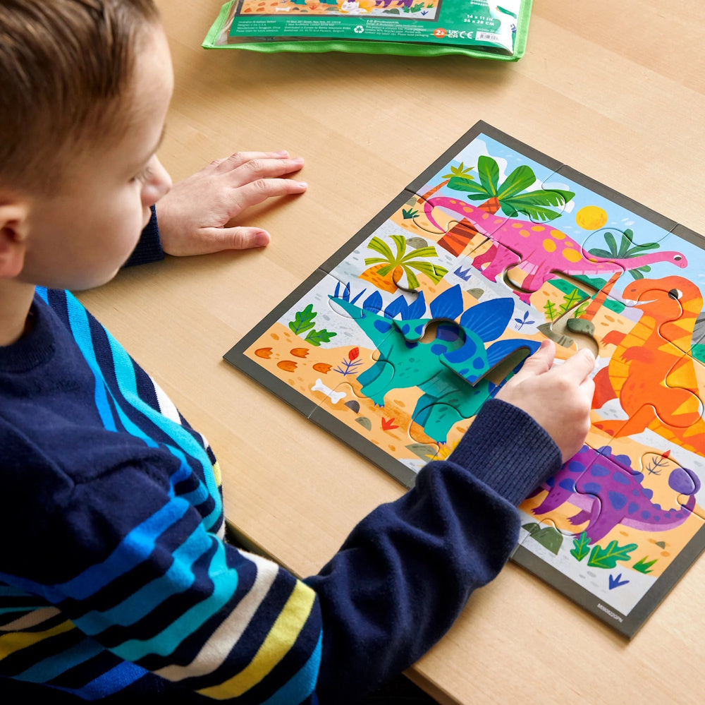 Mudpuppy 12 Piece Pouch Puzzle - Mighty Dinosaurs