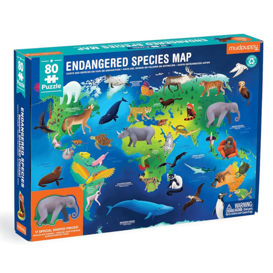 Endangered Species Around The World - 80 Piece Geography Puzzle