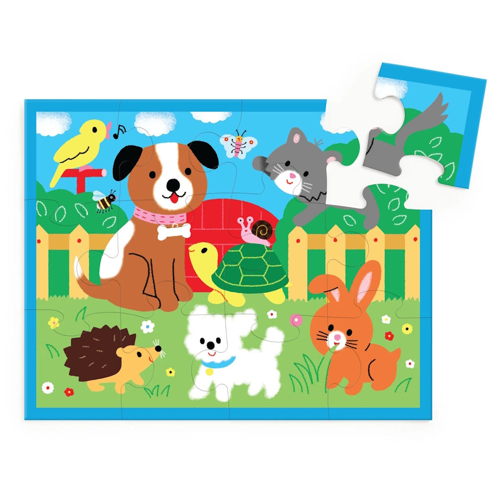 Mudpuppy 12 Piece Pouch Puzzle - Playful Pets