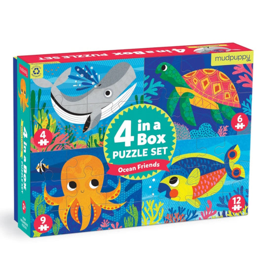 4-in-a-Box Puzzle Sets - Ocean Friends