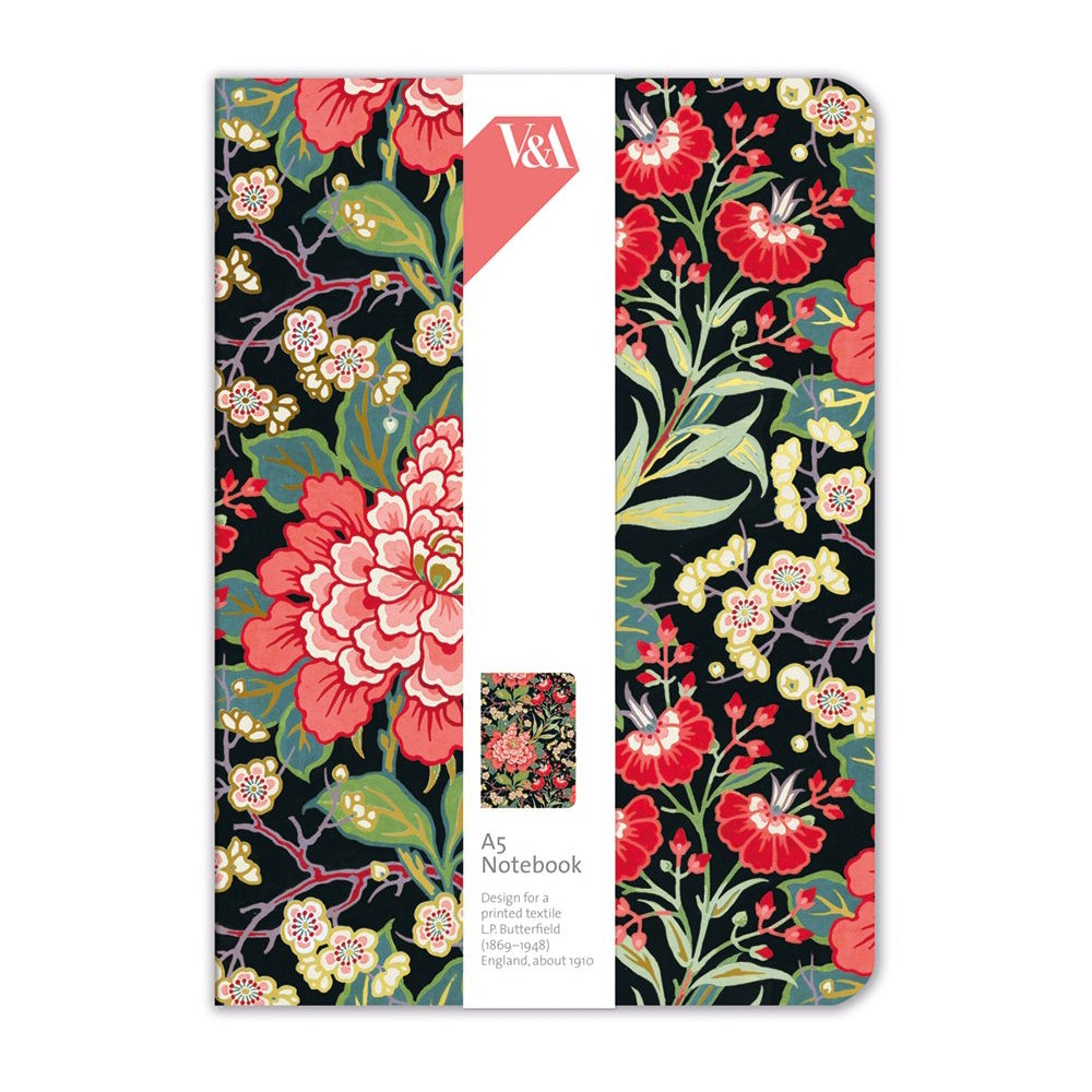 Museums & Galleries A5 Luxury Notebook - Peony & Prunus