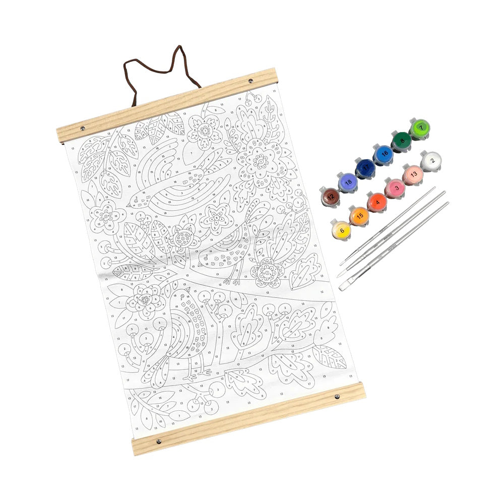 OOLY Paintology Paint-By-Number Canvas Kit - Blue Birds