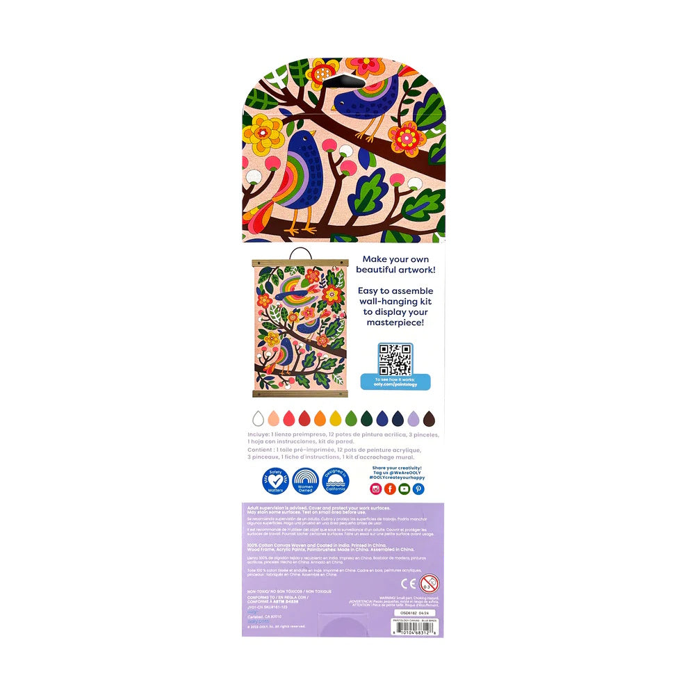 OOLY Paintology Paint-By-Number Canvas Kit - Blue Birds