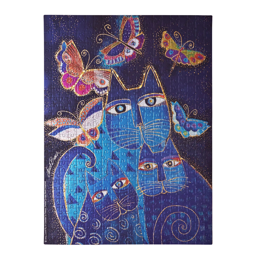 Paperblanks 500 Piece Puzzle - Blue Cats & Butterflies