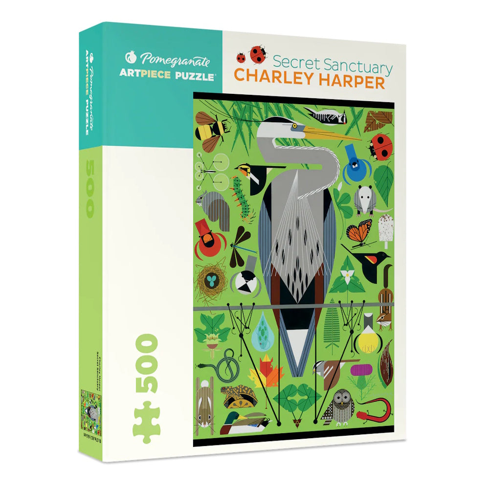 Pomegranate 500 Piece Puzzle - Charley Harper: Secret Sanctuary