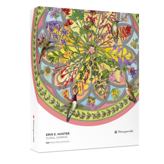 Pomegranate 500 Piece Circular Puzzle - Floral Compass