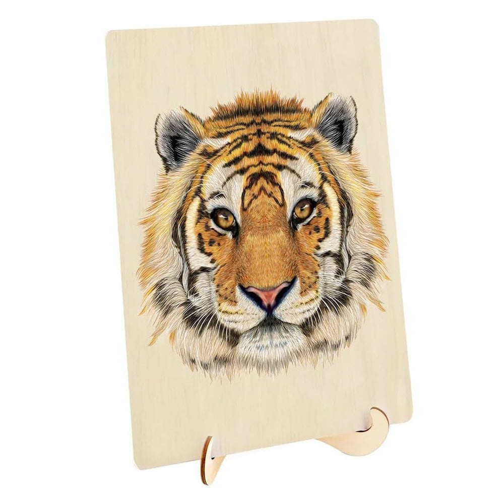 Puzzle Master 130 Piece Wooden Puzzle with Display Stand - Tiger