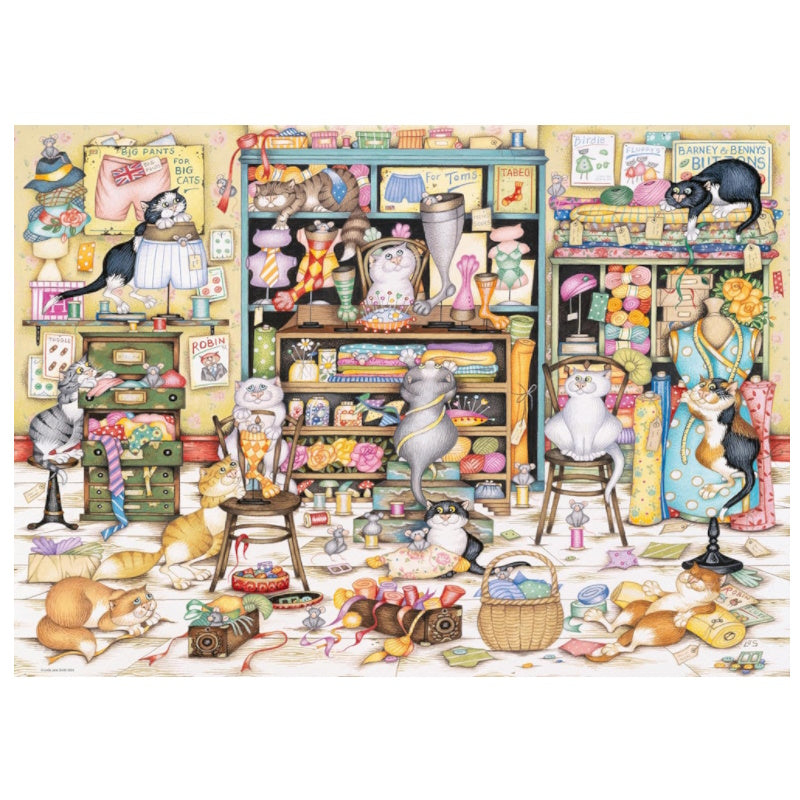 Ravensburger 1000 Piece Puzzle - Crazy Cats Mrs Hardwick's Haberdashery