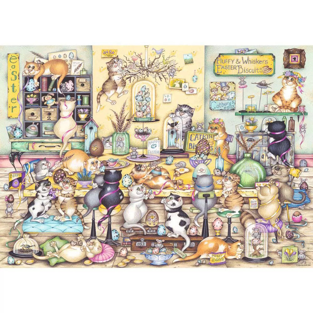 Ravensburger 1000 Piece Puzzle - Crazy Cats Easter Eggstravaganza