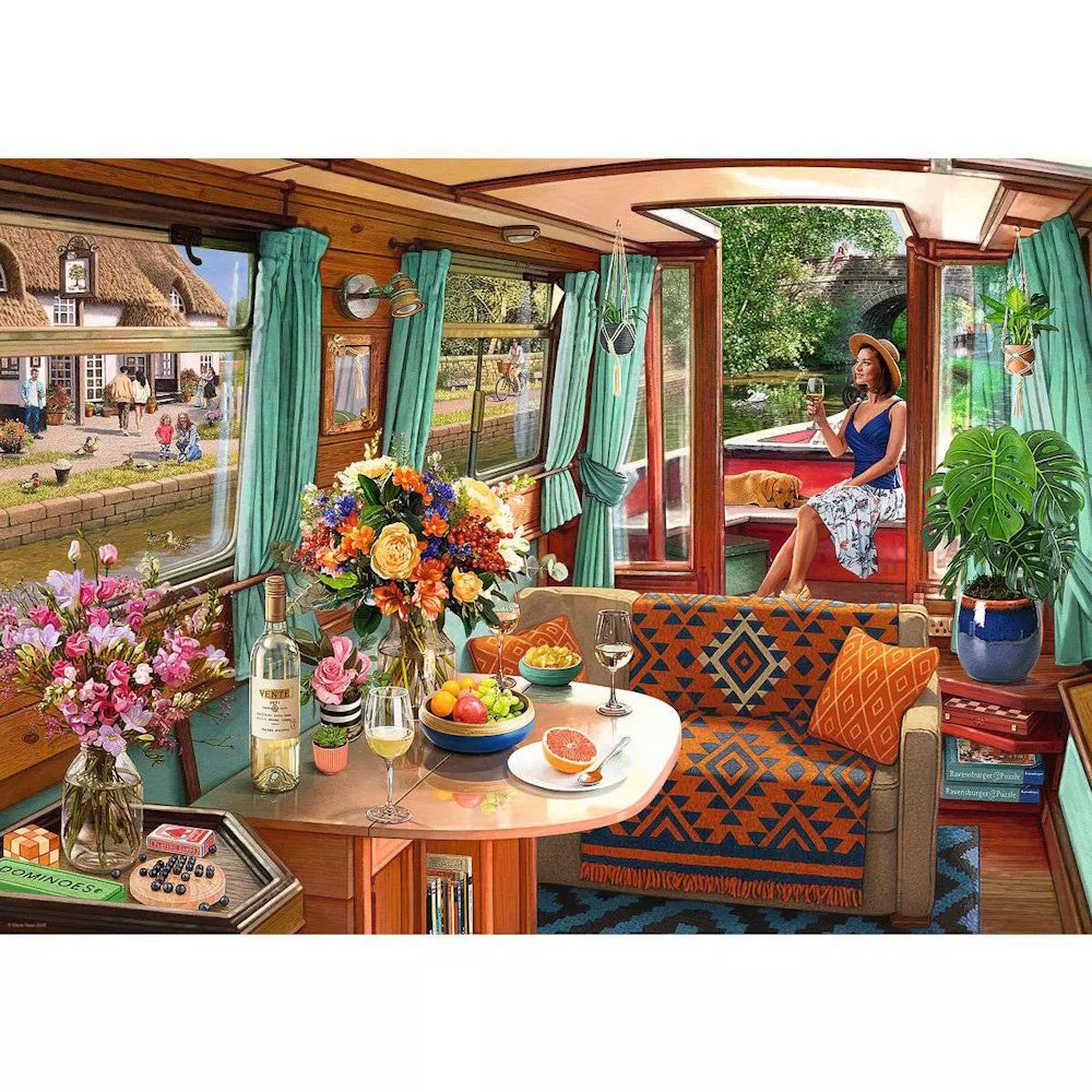 Ravensburger 1000 Piece Puzzle - View from My Window #1 - Canal Boat