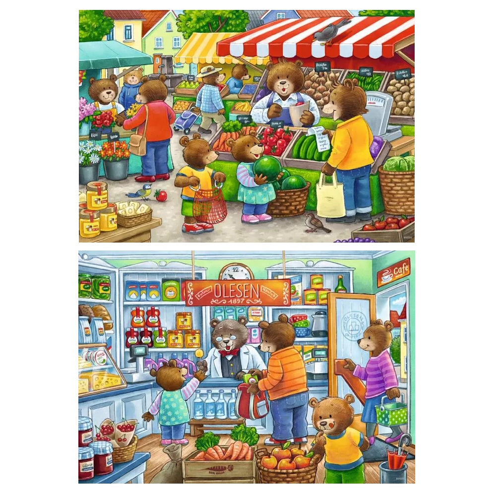Ravensburger 2 x 12 Piece Puzzles - Let's Go Shopping
