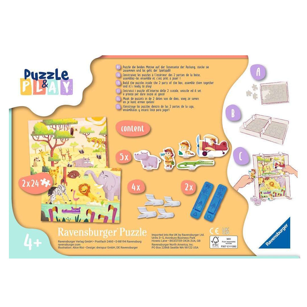Ravensburger 2 x 24 Piece Puzzles - Puzzle & Play Prehistoric People