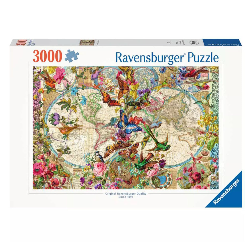 Ravensburger 3000 Piece Puzzle - Flora & Fauna World Map