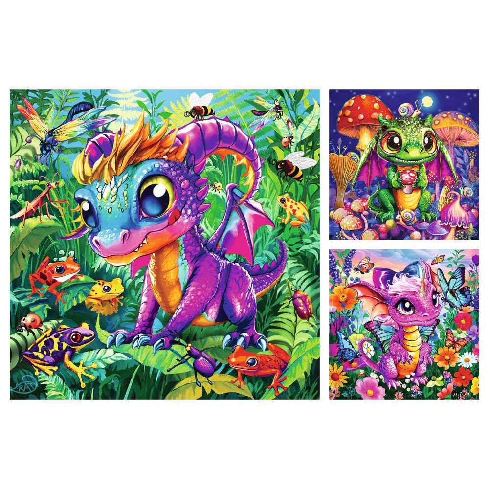 Ravensburger 3 x 49 Piece Puzzles - Baby Garden Dragons